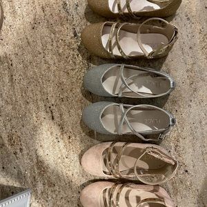 Three pair of girls dress shoes